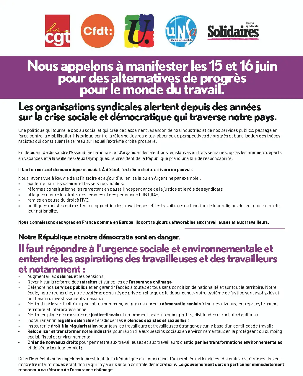 Tract unitaire juin 2024