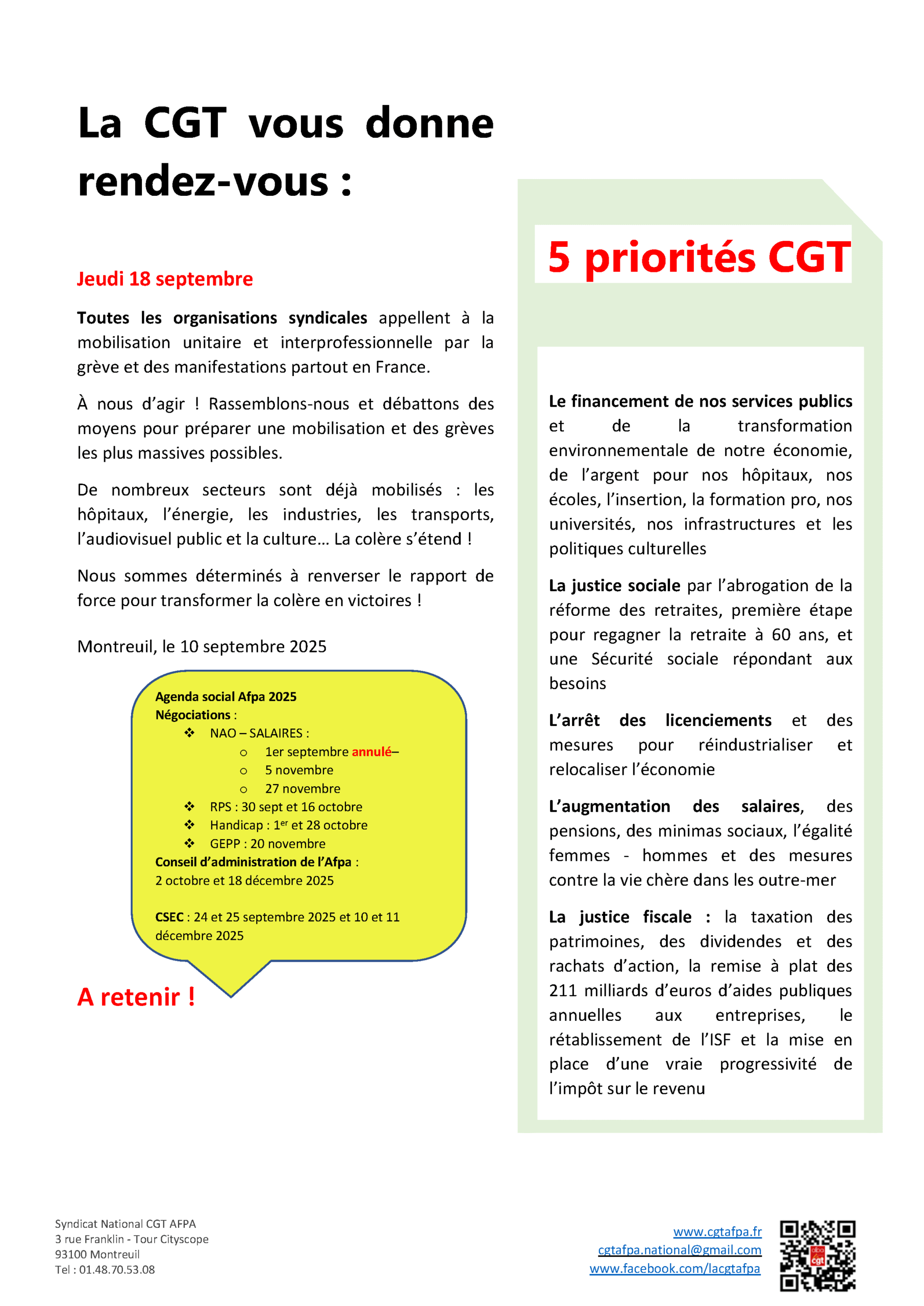Tract de rentrée